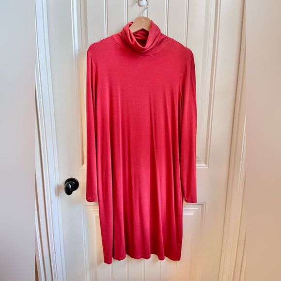 J. Jill turtleneck dress rust orange flowy loose fitting size large - Picture 1 of 5